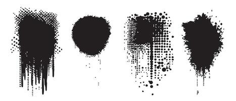 Smooth Flow Ink Blot Backgrounds in Monochrome vector