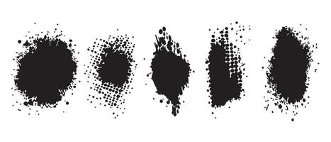 Splattered Ink Blots in Monochrome for Visual Design vector