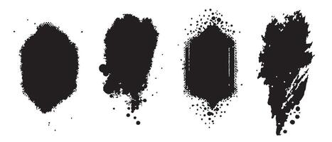 Freeform Ink Blot Graphics in Black and White vector