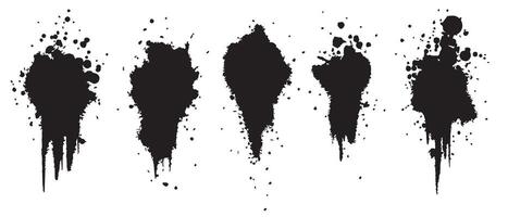 Handmade Ink Blot Patterns in Black and White vector