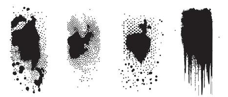 Modern Ink Splotch Backgrounds in Grayscale vector