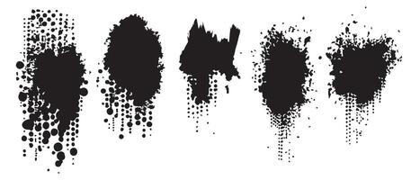 Textured Ink Burst Backgrounds in Monochrome vector
