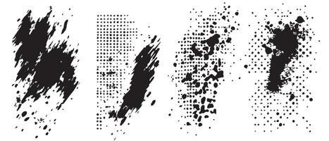 Designer Ink Blot Backgrounds in Black and White vector