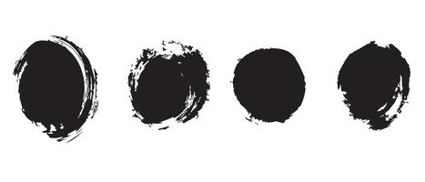 Black Ink Circle Grunge Texture Background vector