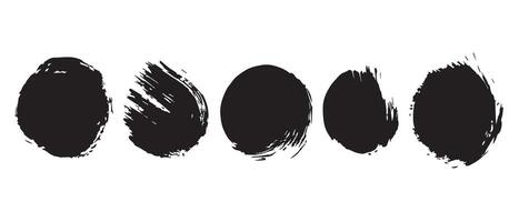 Textured Black Ink Circles for Background Design vector