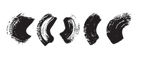 Black Circular Ink Brush Strokes for Design vector