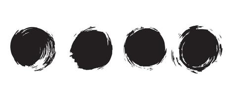 Ink Stroke Circles with Grunge Flair vector