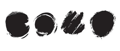Circular Ink Textures with Grunge Style vector