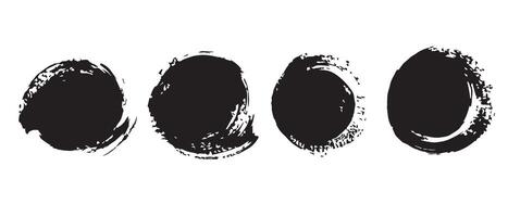 Abstract Brush Strokes in Circular Shapes vector