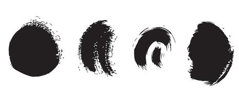Ink Circle Stamps with Abstract Grunge Look vector