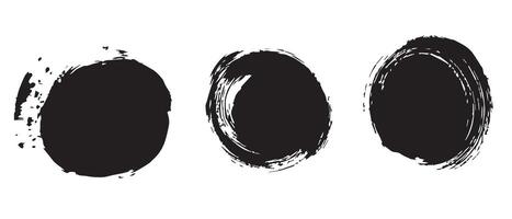 Black Brush Stroke Circles in Abstract Layout vector