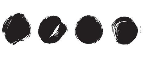 Grayscale Ink Circles with Bold Texture vector