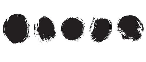 Bold Black Ink Rings with Texture vector