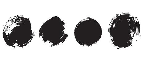 Chaotic Circular Ink Brush Patterns vector