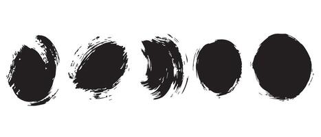 Rough Round Ink Textures in Grayscale vector