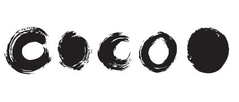 Brushwork Circles in Black Ink Texture vector