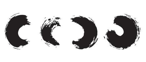 Ringed Brush Stroke Backgrounds in Black vector