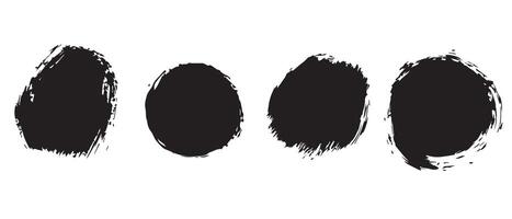 Artistic Circular Ink Smears in Black vector