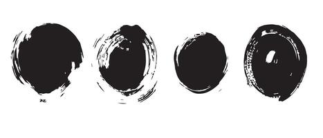 Textural Black Brush Circles for Layouts vector
