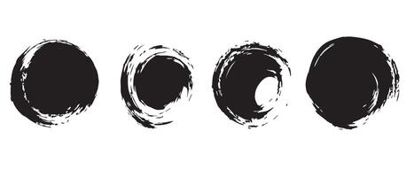 Ink Swirl Circles in Distressed Style vector