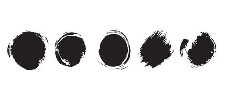 Circle Splash Textures in Black Ink vector