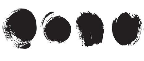 Painted Black Circles with Abstract Texture vector
