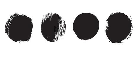 Spattered Ink Circles in Rough Brush Style vector