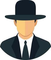 Man in Suit and Hat Profile Icon Avatar Business Person vector