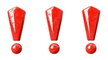 Pack of Bold Exclamation Marks set Against Transparent Background for Graphic Design, Social Media, or Typography Projects png