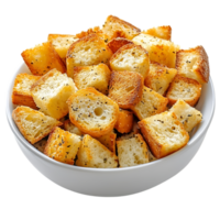 Savory Crouton Cubes Against Transparent Background for Culinary Marketing png