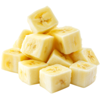 Tropical Banana Cubes Against Transparent Background for Fruit-Based Branding png