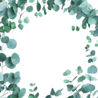 Decorative Eucalyptus Frame Against Transparent Background for Plant-Based Concepts png