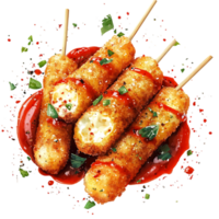 Savory Mozzarella Bites with Sauce Against Transparent Background for Food Promotion Graphics png