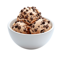 Creamy Ice Cream with Chocolate Chips Against Transparent Background for Sweet Treat Promotion png