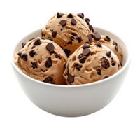 Ice Cream Bowl with Chocolate Chunks Against Transparent Background for Treat Campaigns png