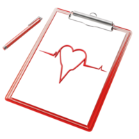 Digital Heartbeat Clipboard Against Transparent Background for Wellness Visuals png