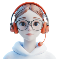 Friendly Support Agent with Headset Against Transparent Background for Service Promotion png