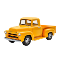 Yellow Classic Pickup Truck Design with Transparent Background png