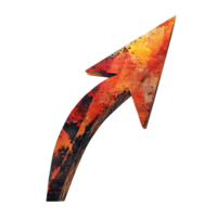 PNG Upward Arrow Textured Abstract Design Against Transparent Background.
