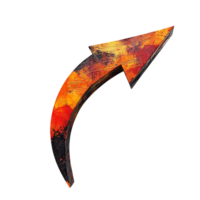 PNG Upward Arrow Textured Abstract Design Against Transparent Background.
