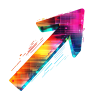 PNG Upward Arrow Textured Abstract Design Against Transparent Background.
