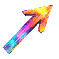 PNG Upward Arrow Textured Abstract Design Against Transparent Background.