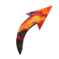 PNG Upward Arrow Textured Abstract Design Against Transparent Background.