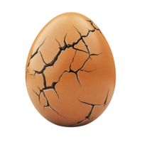 Cracked Brown Egg Shell PNG Against Transparent Background for Food Design, Culinary Projects, or Fragility Concept Art