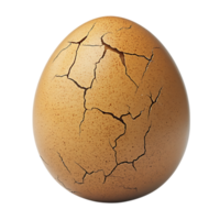 Cracked Brown Egg Shell PNG Against Transparent Background for Food Design, Culinary Projects, or Fragility Concept Art