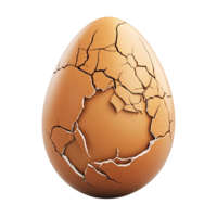Cracked Brown Egg Shell PNG Against Transparent Background for Food Design, Culinary Projects, or Fragility Concept Art