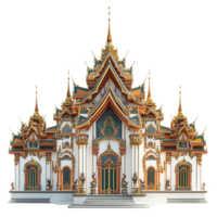 PNG Stunning Architectural Design of a Thai Temple Against Transparent Background