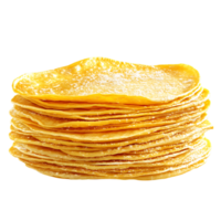 PNG Stack of Delicious Homemade Tortillas Against Transparent Background