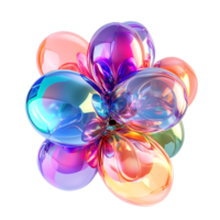 PNG Vibrant Cluster of Multicolored Balloons Shimmering Against Transparent Background