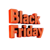 3D Text Black Friday front view 3D rendering against white background png